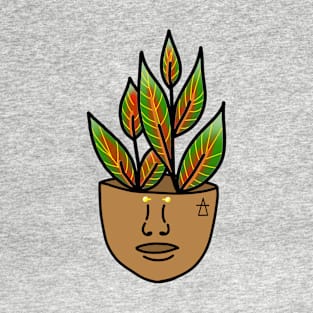 Tropical House Plant Person with Face Tattoo and Piercing T-Shirt